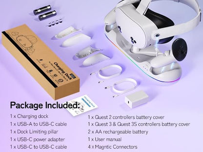 Magnetic RGB Charging Dock for Meta Quest 2/3/3S
