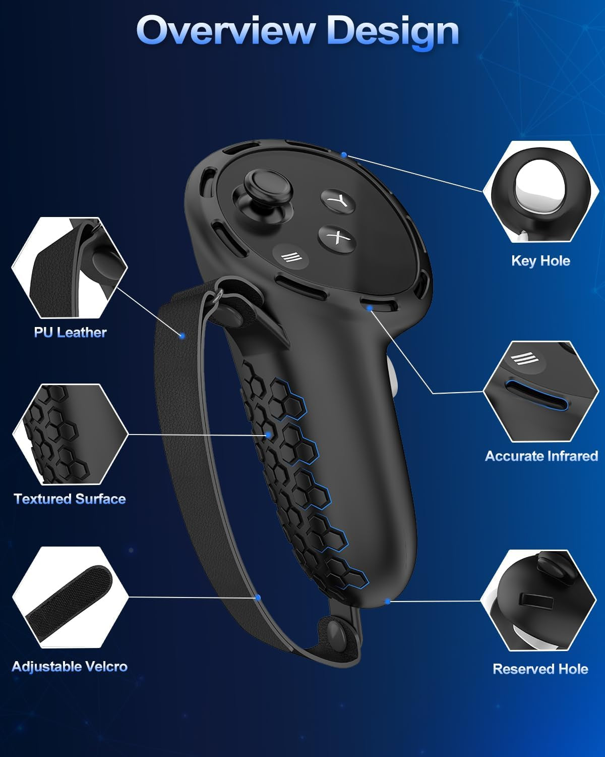 VR Controller Grip Covers for Oculus Quest 3