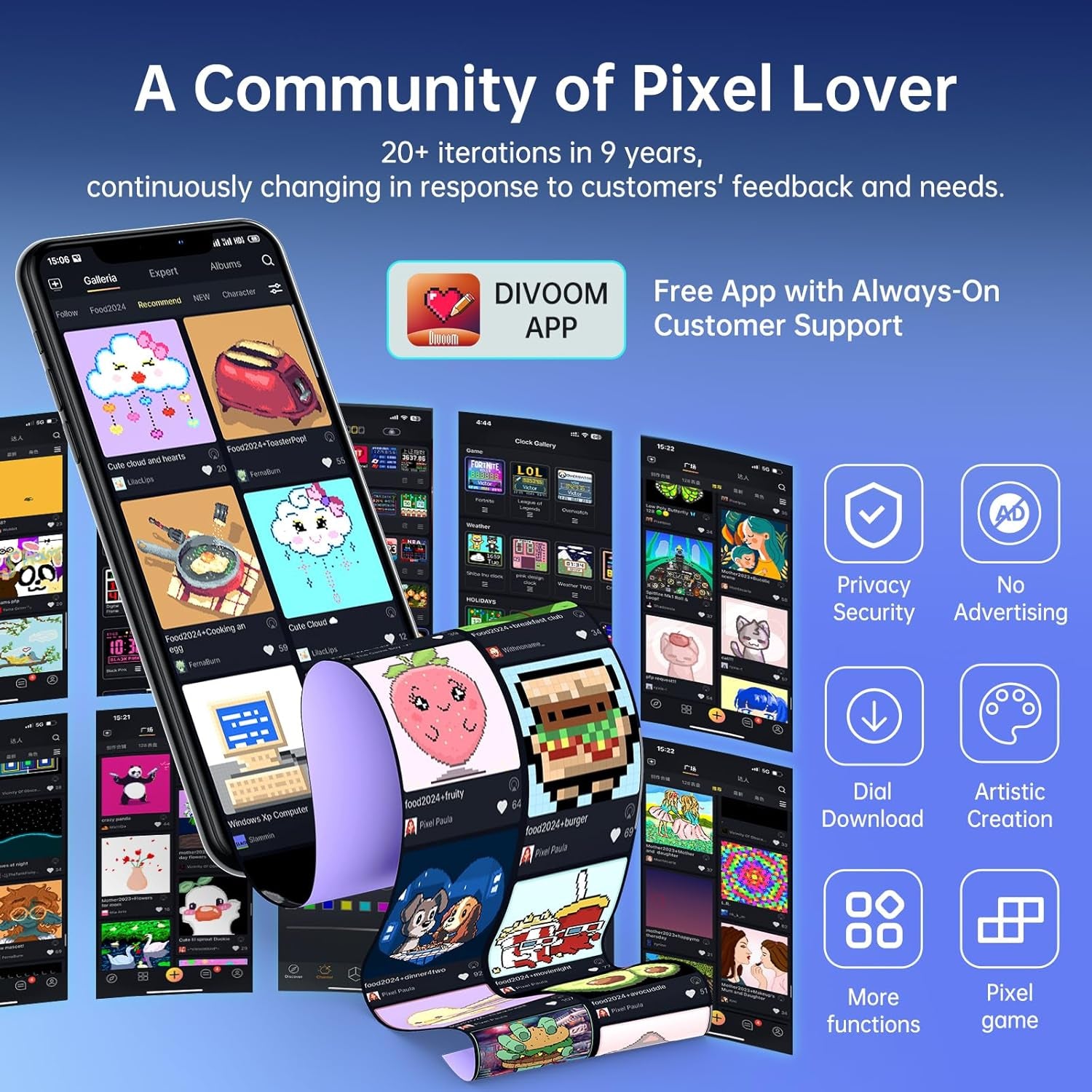 Divoom Times Gate Cyberpunk Desk Clock