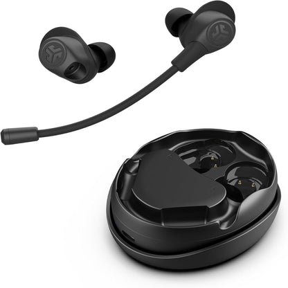 Work Buds In-Ear True Wireless Headset with Detachable Noise-Canceling Boom Mic, Black, Long 55+ Total Hours Playtime, Bluetooth Multipoint, USB-C Charging Dock