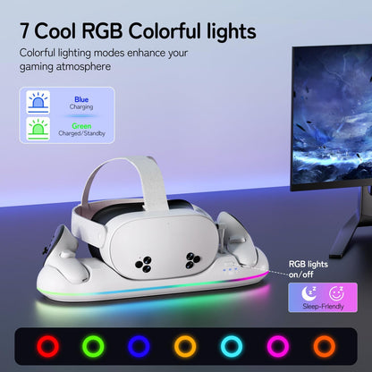 Magnetic RGB Charging Dock for Meta Quest 2/3/3S