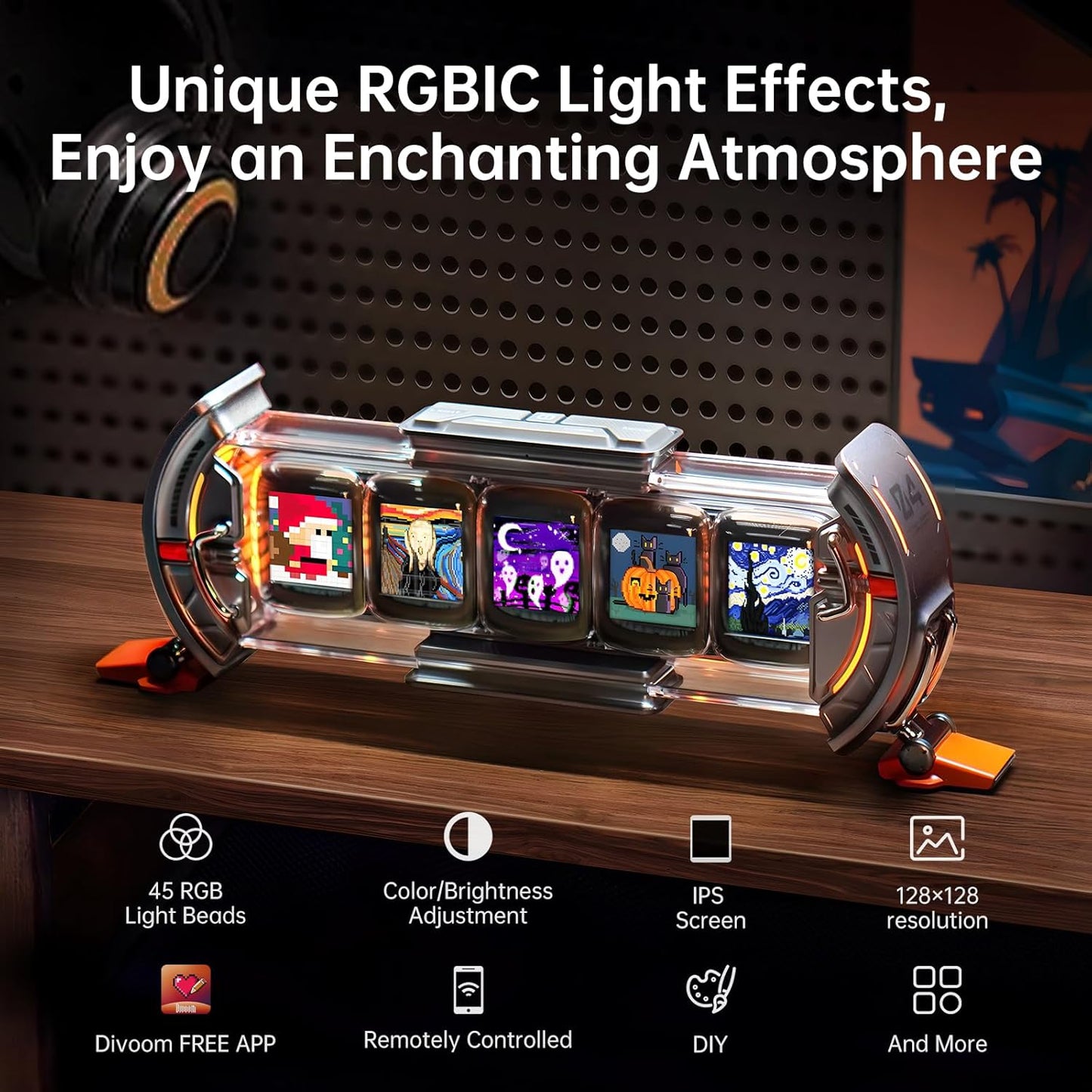 Divoom Times Gate Cyberpunk Desk Clock