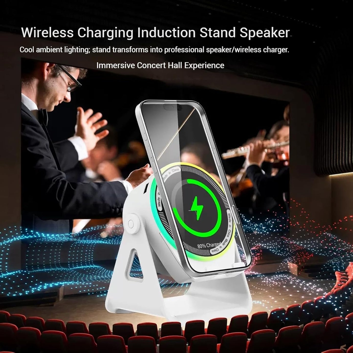 4-in-1 Wireless Charging Bluetooth Speaker & Phone Stand