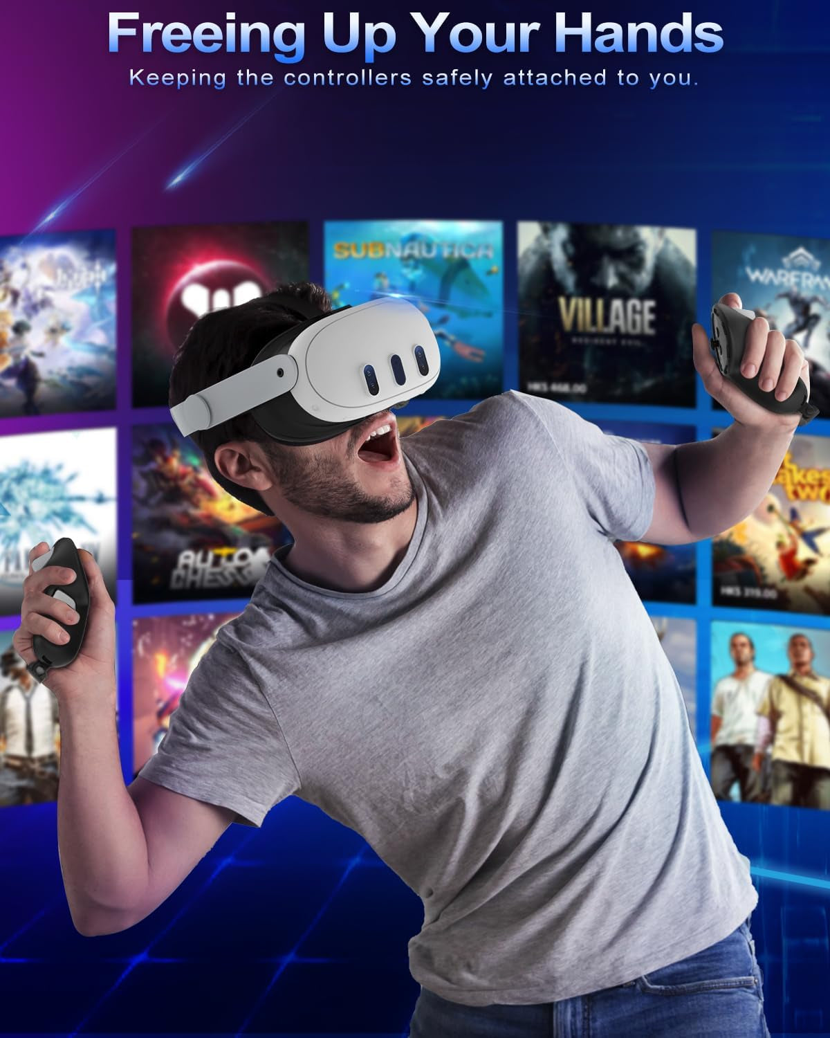 VR Controller Grip Covers for Oculus Quest 3