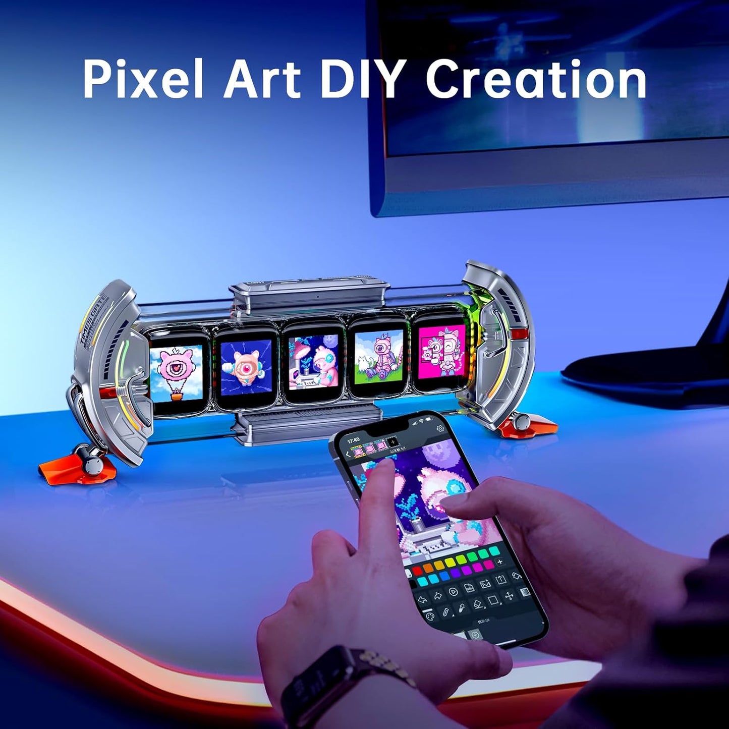 Divoom Times Gate Cyberpunk Desk Clock